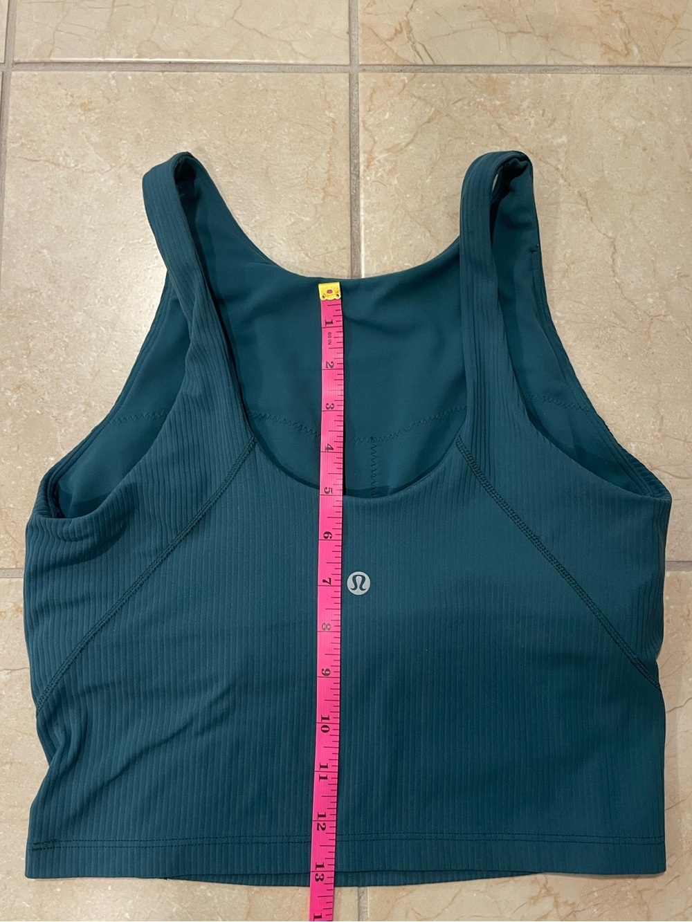 lululemon athletica Ribbed Deep Teal Scoop Neck Crop Tank - Picture 5 of 11